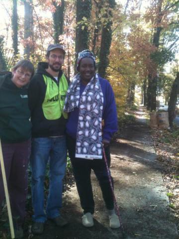 Sidewalk cleanup - Connie, Ed, and Bambi