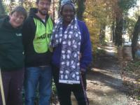 Sidewalk cleanup - Connie, Ed, and Bambi